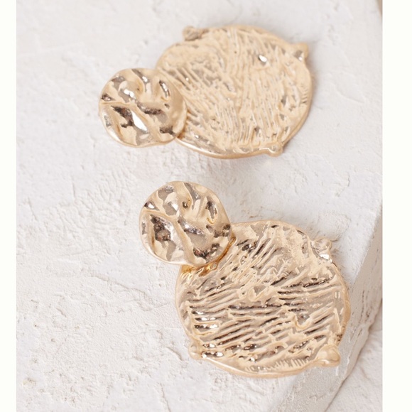 NWT Anthropologie Chunky Double-Coin Drop Earrings - Picture 3 of 4